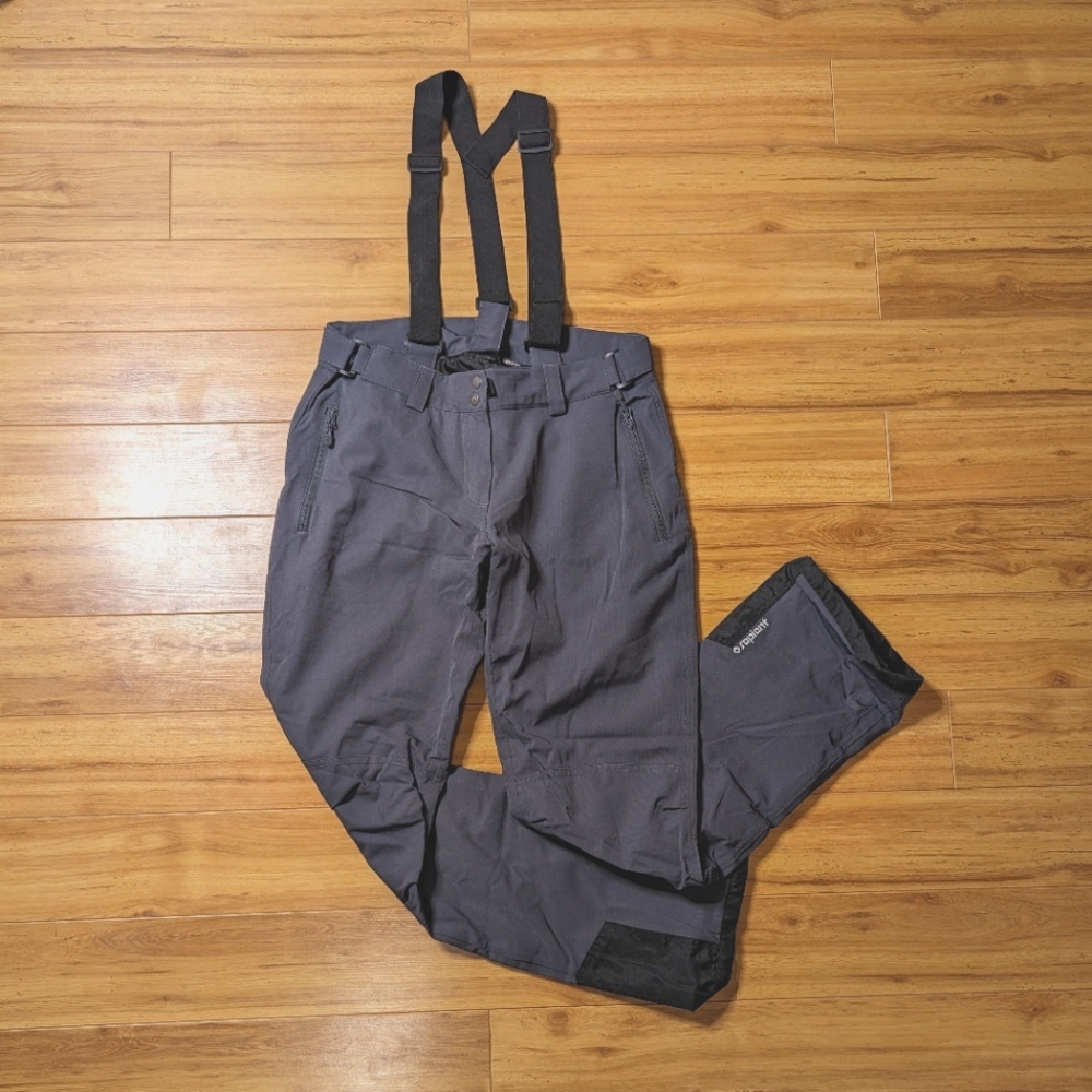 Sapient Mens Large Gray Snowboarding Ski Pants Suspenders Adjustable Waist Snow